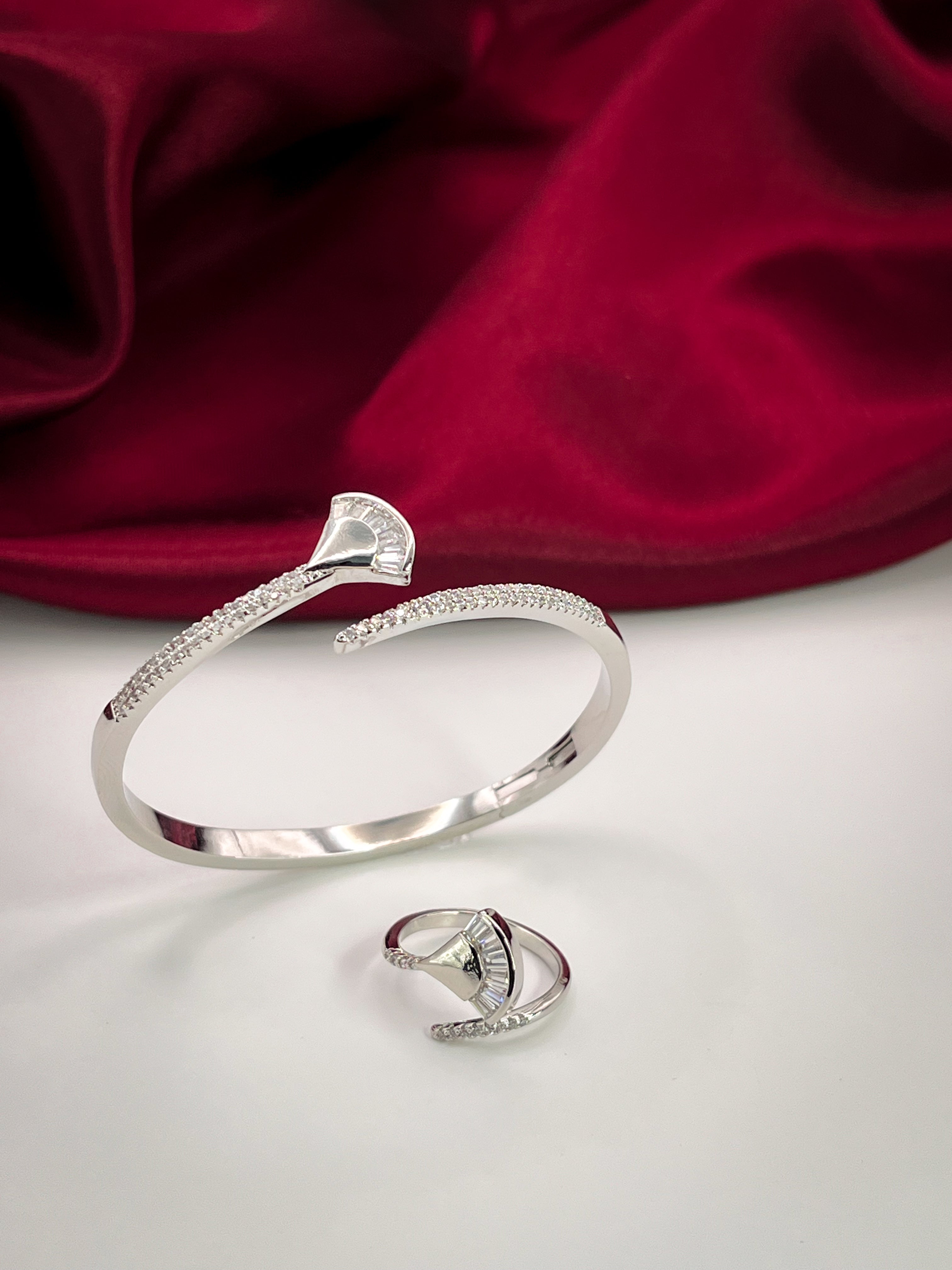 Celeste Duo  Bangle and RIng SIlver- VSKY