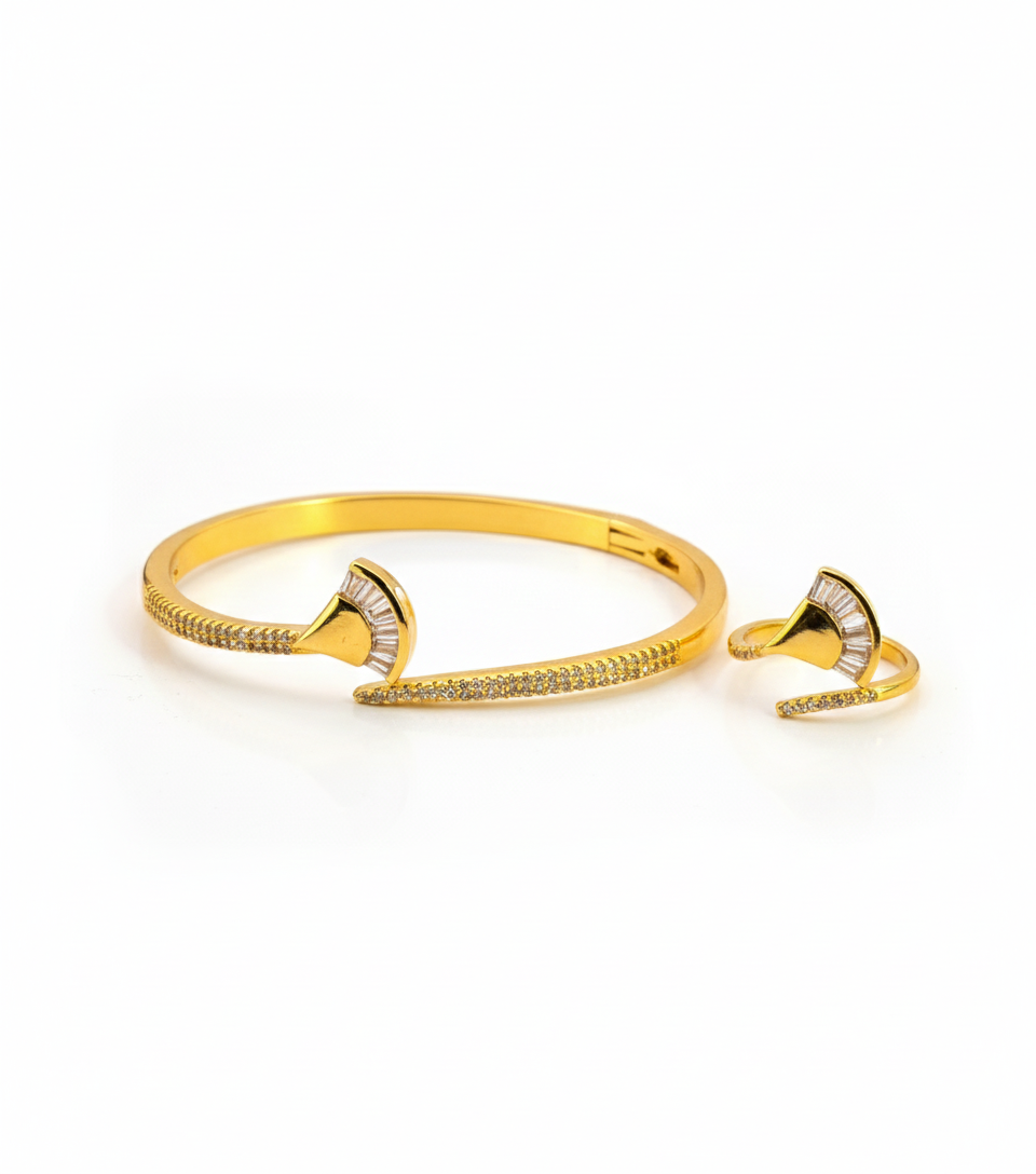 Celeste Duo  Bangle and RIng (Gold Plated)- VSKY